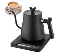 1L Electric Gooseneck Kettle,Real-Time Temp Control Hot Water Boiler,Brew Tea,1000 Watt Quick Heating Pot,kettles Electric to Pour Over Coffee,Smart Kettle 304 Stainless Steel, Matt Black