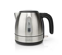 Nedis 1L Electric Kettle with Quick Boil Time, Boil-Dry Protection, 360° Cordless Base and Removable Filter, 2150W - Stainless Steel