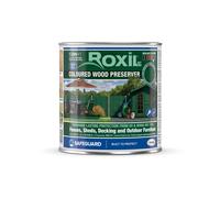 (1L, Fir Green) Roxil Wood Stain Preserver - Fast-Drying Satin Finish for Decking, Fence, Shed, Furniture. Up to 5 Year Protection for Indoor & Outdoor