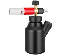 1L Foam Sprayer for High Pressure Washers with Rotating Nozzle to Switch Between Wide Coverage and Targeted Foam Application (White Red)