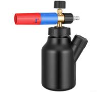 1L Foam Sprayer for High Pressure Washers with Rotating Nozzle to Switch Between Wide Coverage and Targeted Foam Application (Red Blue)