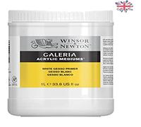 1L Galleria White Gesso Primer - Ideal for Achieving Professional Art Finishes