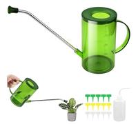 1L Indoor Plant Watering Can for House Plants Green Watering Can with Measurement Mark Ergonomic Handle with Stainless Steel Long Spout Watering Cans for Indoor Outdoor Plants Flowers Succulents