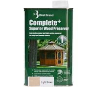 1L, Light Brown Complete+ Superior Wood Preserver, Triple Action Protection with Water Repellent, Long Lasting Wood Treatment for Interior & Exterior Use, for Rough and Smooth Timbers