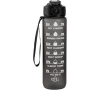 1L Motivational Water Bottle with Straw - Leakproof Sport Water Bottle with Time Marker & Rubber Paint Coating - BPA Free Reusable Fitness Jug for Gym, Office & Outdoor (28.5cm x 7.8cm, 185g) Set-2