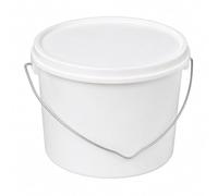 1L Plastic Paint Kettle With Handle - Paint Storage Bucket With Lid - Small Round Plastic Paint Tub & Handle Complete With Snap On Lid