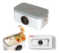 1L Rechargeable Cordless Electric Lunch Box for Work | 45W Quick Heat, 16000mAh Built In Battery, Leak Proof Lid, 304 Stainless Steel Inner