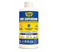 1L SBR Bonding Agent & Waterproof Admixture - 4-in-1 Concrete Sealer, Plaster Primer & Mortar Additive for External Render, Floor Screed, Damp Proofing & Crack Prevention