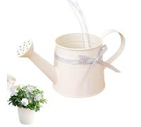1L Small Metal Watering Can with Rose Head, Vintage Red Indoor houseplants Waterer & Gingham Ribbon, Anti-Rust Leak-proof Tool for Outdoor Garden Potted Seedlings Care