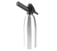 1L Soda Siphon Bottle,Portable Retro Alloy Soda Siphon, Carbonated Seltzer Water Maker with Pressure Regulator for Soda Juice Drinks Cocktail(Silver)
