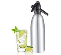 1L Soda Siphon Bottle Professional Alloy Soda Siphon Carbonated Seltzer Water Maker with Pressure Regulator for Juice Drinks Cocktail(Silver)