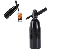 1L Soda Syphon Siphon Maker Aluminium Soda Siphon Bottle Manual Homemade Soda,Mojitos, Gin Fizz Cocktails and Wine Spritzers,black