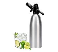 1L Sparkling Water Maker, Aluminum Soda Syphon for Home, Portable Home Soda Maker Kit for DIY Carbonated Soda Water, Refreshing Seltzer, Cocktails, Juices & Fizzy Drinks (Silver)