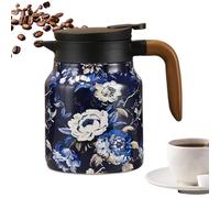 | 1L Stainless Steel Insulated Container Retro Floral Pattern with Tea Water Separation Loose Hot Teapot Teaware | For Home, Office, Kitchen, Apartment, Restaurant, Camping