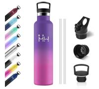 1L Thermal Water Bottle, Drinking Bottle with Straw, Reusable Thermal Bottle, Leak Proof, Double Wall Insulation, BPA Free, Thermos for Adult, Camping, Cycling, Work, Travel