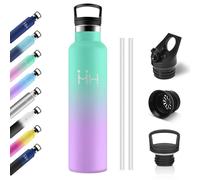 1L Thermal Water Bottle, Drinking Bottle with Straw, Reusable Thermal Bottle, Leak Proof, Double Wall Insulation, BPA Free, Thermos for Adult, Camping, Cycling, Work, Travel