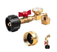 1lb propane tank refill adapter, propane filling adapter, 1lb, 90 degree 1lb propane charging adapter with gauge and valve - adapter to