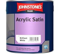 1LTR - JOHNSTONES TRADE ACRYLIC SATIN EMULSION BRILLIANT WHITE