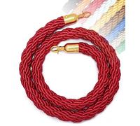 1M 1.5M 2M 2.5M 3M Barrier Rope 11 Colors, Queue Barrier Ropes With Hook for Posts Stands Queue Divider Crowd Control of Hotel, Rope Safety Barrier, Golden Hook(Red,2M)