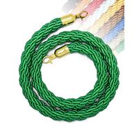 1M 1.5M 2M 2.5M 3M Barrier Rope 11 Colors, Queue Barrier Ropes With Hook for Posts Stands Queue Divider Crowd Control of Hotel, Rope Safety Barrier, Golden Hook(Green,1.5M)