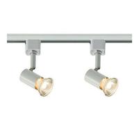 1M 1 Meter 2 Spot 5W GU10 LED Track Lighting Spotlight Home Kitchen Office Shop Display White Tilt Flexible Light with Full Free Kit