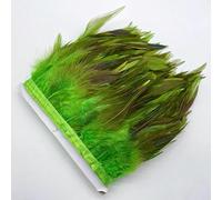 1M 10-15cm Christmas Pheasant Feathers Trim Handmade DIY Party Plume Crafts Feathers Ribbon Wedding Sewing Clothes Decoration- Green
