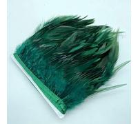 1M 10-15cm Christmas Pheasant Feathers Trim Handmade DIY Party Plume Crafts Feathers Ribbon Wedding Sewing Clothes Decoration-Dark Green