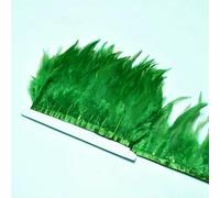 1M 10-15cm Natural Chicken Feathers Trim Ribbon Crafts DIY Wedding Dress Feather Sewing Skirt Party Plume Handmade Decor-Grass green-100cm