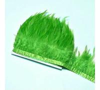 1M 10-15cm Natural Chicken Feathers Trim Ribbon Crafts DIY Wedding Dress Feather Sewing Skirt Party Plume Handmade Decor- green-100cm