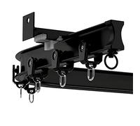 1m-12m Adjustable Black Bendable Ceiling Track - Flexible L & U Rail for Hotels, Hospitals, Dining Rooms - Quiet Wall-Mounted Sliding System (1m/3.3ft Size)