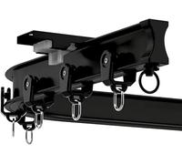 1m-12m Long Black Bendable Ceiling Curtain Track - Flexible L & U Shape Ceiling Mount Curtain Rail System with Fittings (19.7ft / 6m) for Custom Drapery Solutions