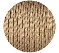 LEDSONE 5 Meter Vintage Gold Colour Flex Cord 2 Core Twisted Electric Cable Fabric Covered Wire Golden Italian Braided 0.75 mm Electrical Cable Flexible Wire for Lighting.