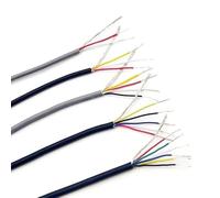 1M 22AWG Shielded Wire Signal Cable 2 3 4 5 Core PVC Insulated Channel Audio Headphone Copper Control Shielding Wire UL2547(Color:GRAY,Size:1M_22AWG (3CORES))