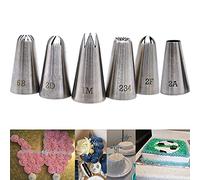 1M 2A 2D 2F 6B 234 Piping Nozzle Set,Large Icing Piping Tip Kit,Stainless Steel Nozzles for Cupcake Cookie Cake Decorating