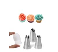 1M 2D 2F Piping Nozzle and Coupler,Star Tips for Piping Rosettes,Drop Flowers,Large Swirls,Churros and More