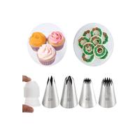 1M 2D 4B 6B Large Piping Nozzles and Coupler Set,Star Rose Drop Flower Churros Eclairs Piping Tips with Coupler for Cake Cupcake Cookie Decorating