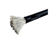 1M/2M Silicone Cable Electrical Wire Black Red Ultra Soft Inverter Battery Auto Power Car Start 1AWG 2AWG 4AWG 5AWG 6AWG 7AWG(Black1m,4 AWG)