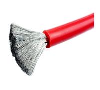 1M/2M Silicone Cable Electrical Wire Black Red Ultra Soft Inverter Battery Auto Power Car Start 1AWG 2AWG 4AWG 5AWG 6AWG 7AWG(Red 1m,4 AWG)