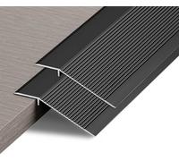 1M 2pcs Aluminum Floor Transition Strip Door Bar - Black Threshold Ramp,7cm Width, Bridges 20mm Height Gap for Doorways Tile Laminate Planks