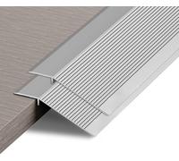 1M 2pcs Aluminum Floor Transition Strip Door Bar - Silver Threshold Ramp,7cm Width, Bridges 20mm Height Gap for Doorways Tile Laminate Planks