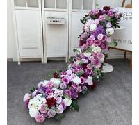 1m/3ft Runner Flower Row Artificial Flowers for Table Centerpiece Wedding Decoration Mix Flowers Backdrop Wall Arches Decor (A1)