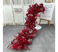 1m/3ft Runner Flower Row Artificial Flowers for Table Centerpiece Wedding Decoration Mix Flowers Backdrop Wall Arches Decor (A8)