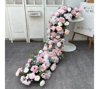 1m/3ft Runner Flower Row Artificial Flowers for Table Centerpiece Wedding Decoration Mix Flowers Backdrop Wall Arches Decor (A9)