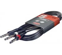 Stagg Music Y-Cable Stereo 6.3mm Jack (M) to 2× Mono 6.3mm Jack (M) 1 m