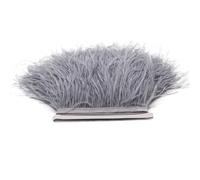 1M 5M 10M 8-10cm Ostrich Feather Trims Ribbon Multicolor Plume for Sewing Feathers Crafts Dress Clothing Decoration for Crafting, DIY Costumes and Decorations(Light Gray,10m)