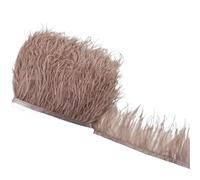 1M 5M 10M 8-10CM Ostrich Feather Trims Ribbon Skirt DIY Clothing Feathers for Crafts Plumes for Crafting, DIY Costumes and Decorations(31 Light Brown,10 Meters)