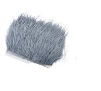 1M 5M 10M 8-10CM Ostrich Feather Trims Ribbon Skirt DIY Clothing Ostrich Feathers for Crafts Plumes for DIY(5 Silver Gray,5 Meters)