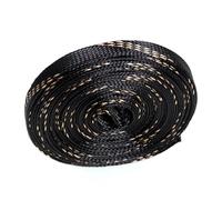 1M 5M 10M Expandable Braided Cable Sleeve Insulation Wire Protecting Nylon wire Sheathing 4 6 8 10 12 15 20 25mm(Black Gold,10mm,5 Meter)