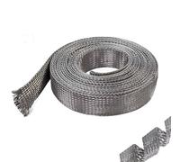 1M 5M 10M Tinned Flat Copper Braid Cable, 4mm/6mm/8mm/11mm/14mm/18mm/25mm Cable Electric Stranded Bare Flexible Spiral Grounding Lead conductive Conductors(1m,15mm bore)