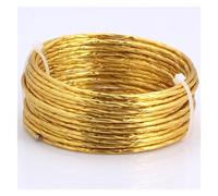 1M/5M 2.0mm Various Patterns Aluminum Wire Gold/Silver Soft Craft Versatile Metal(2mm Gold D,1M)
